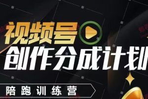 视频号创作分成计划陪跑训练营，手把手教会你如何制作视频，细水长流型项目